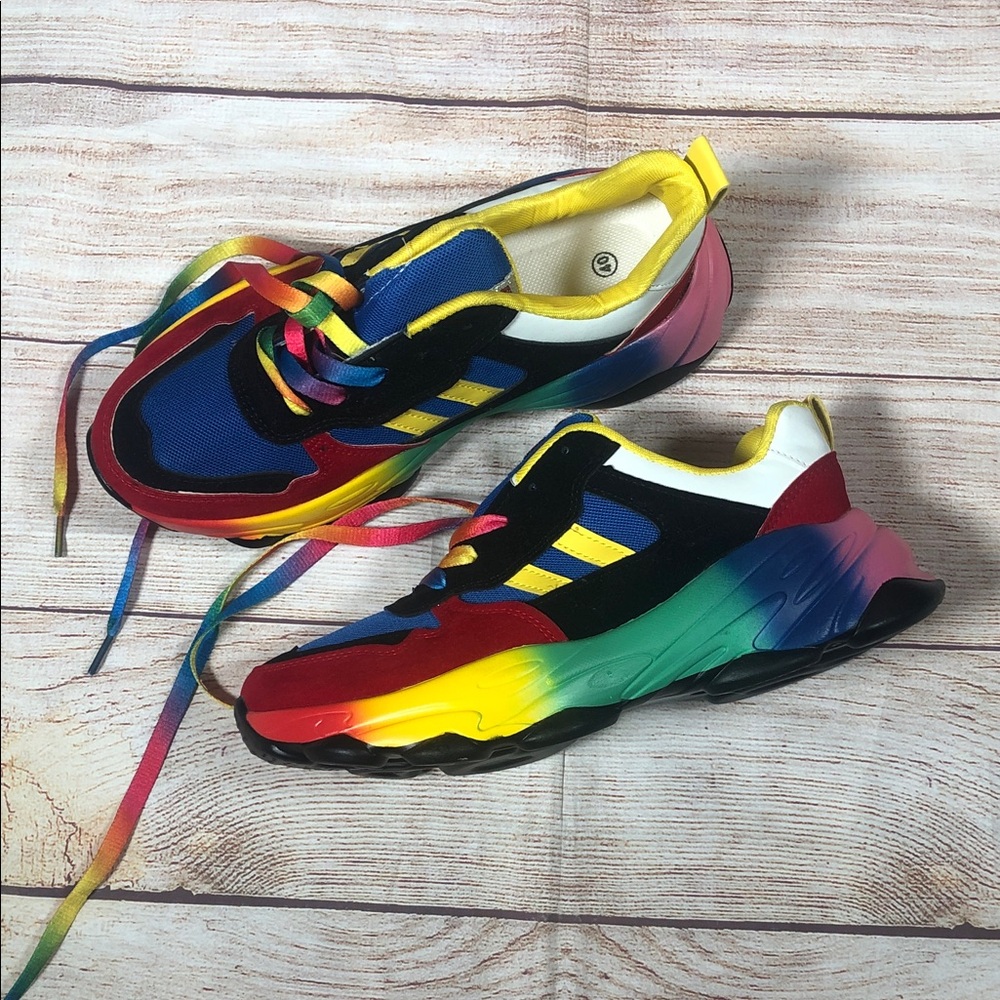 Multicolor 90s Y2K inspires multicolor lightweight‎ chunky sneakers